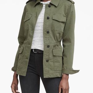BR twill utility jacket deep olive green